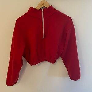 Los Angeles Apparel 
FLEX FLEECE HALF ZIP CROPPED PULLOVER